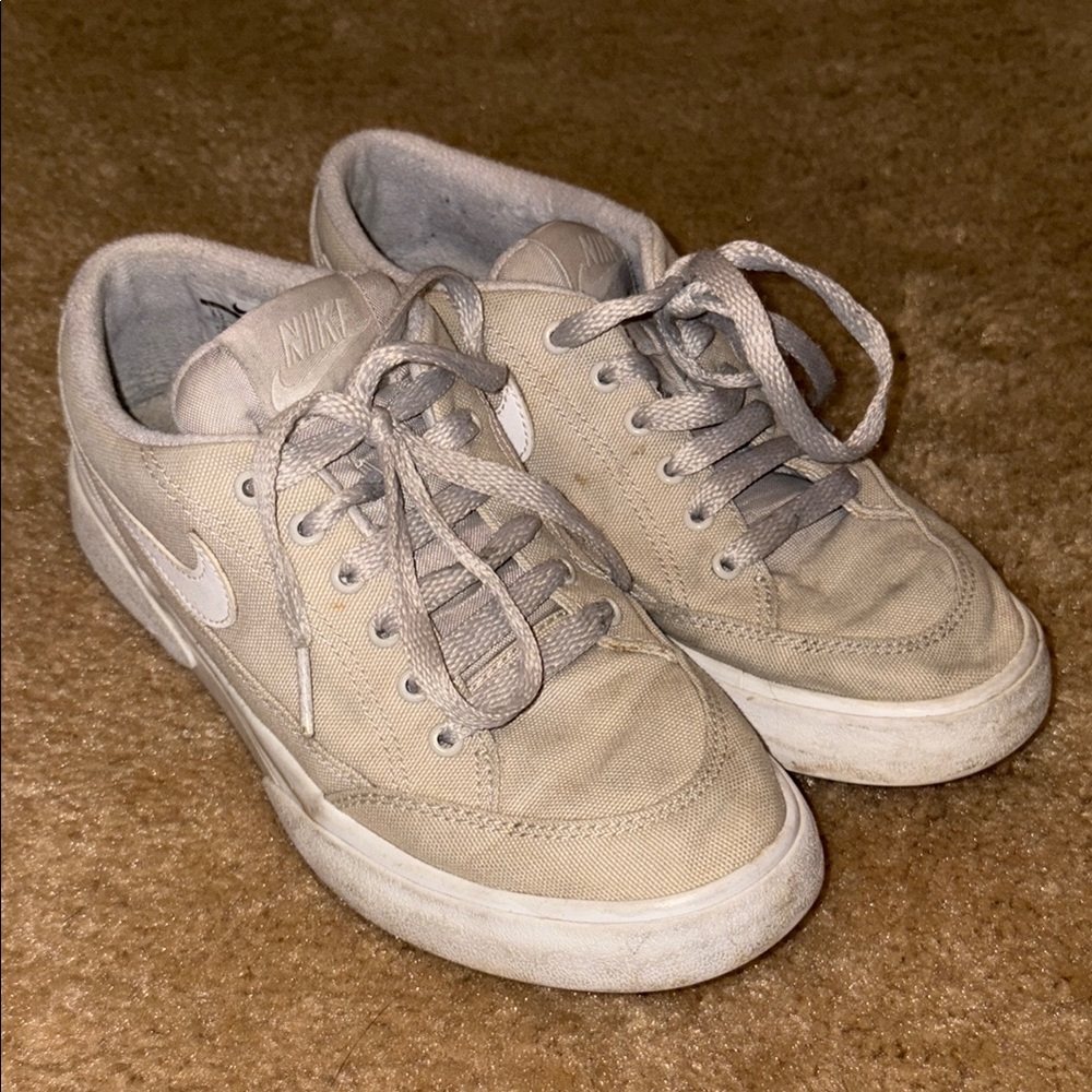 Nike Tan Suede Sneakers with Lace-Up Design